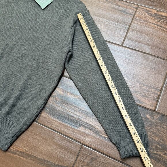 H&M Women's Mock Neck Sweater Size M Gray Green Wool Blend Pullover Knit NWT - Picture 4 of 8